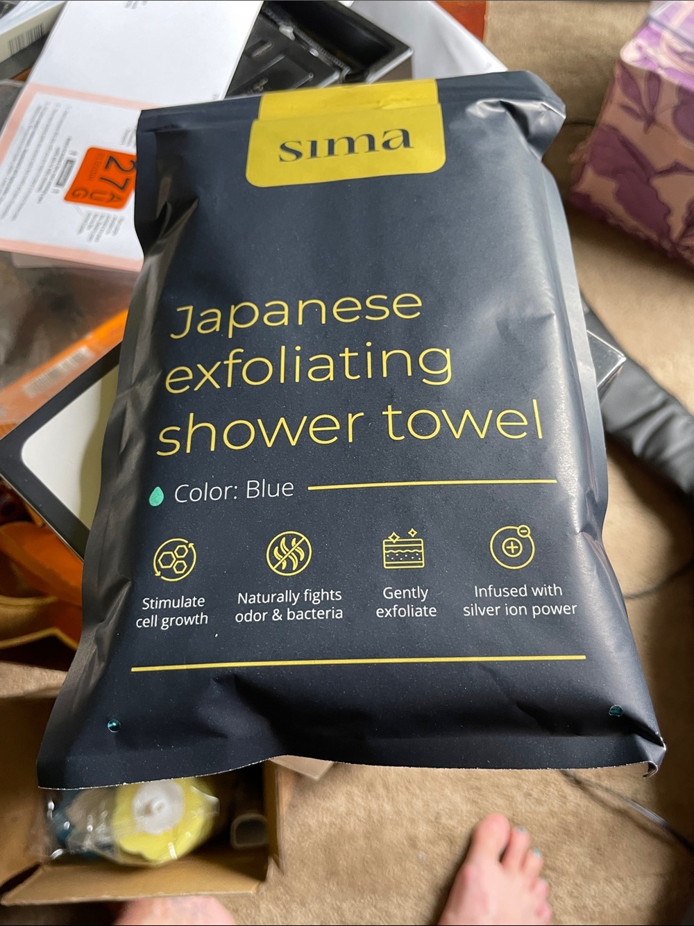 Sima Japanese exfoliating shower towel